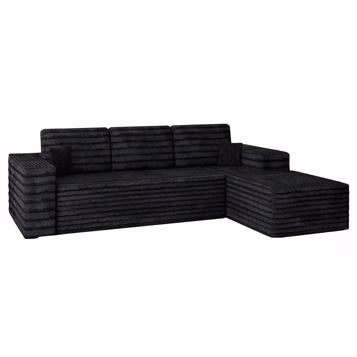 Sliding Wardrobes 4U Smart Right Corner L-Shape Sofa in Black – 5