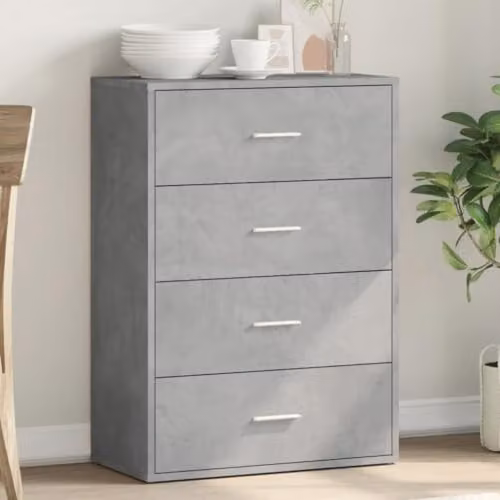 vidaXL Modern Sideboard in Grey MDF, W/D/H: 60 x 31 x 84 cm