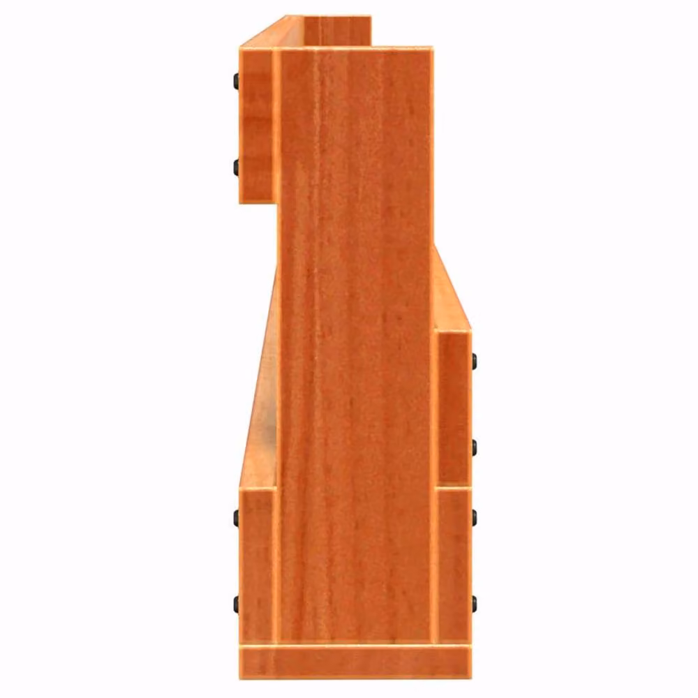 Berkfield Home Beautiful Wall-mounted Pine Shoe Racks, 2 Pack, Wax Brown, W: 59 cm, D: 23.5 cm, H: 8.5 cm – 5