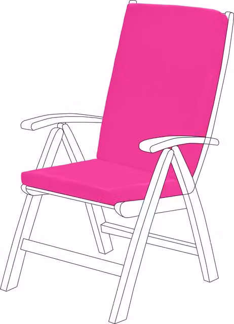 Gardenista Water-Repellent Highback Garden Chair Seat Pad Outdoor Cushion in Pink