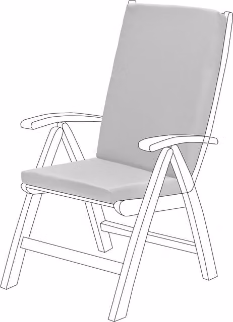 Gardenista Water-Repellent Highback Garden Chair Seat Pad Outdoor Cushion in Grey