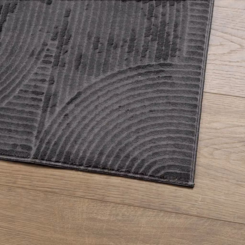Berkfield Home IZA Short Pile Scandinavian Style Geometric Rug in Anthracite and Black, W/D: 120 x 170 cm – 2