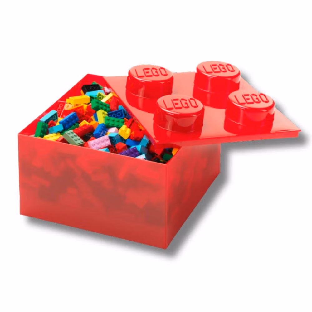 LEGO Red Stackable 4 Brick Storage Boxes – 2