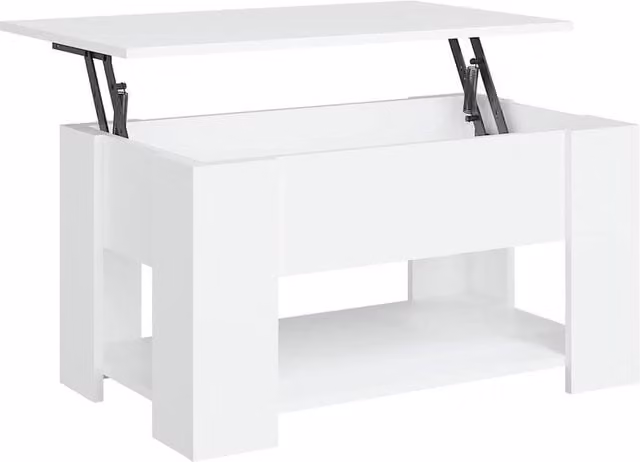 Berkfield Home Modern White Coffee Table with Lift Mechanism, W/D/H: 79 x 49 x 41 cm – 1