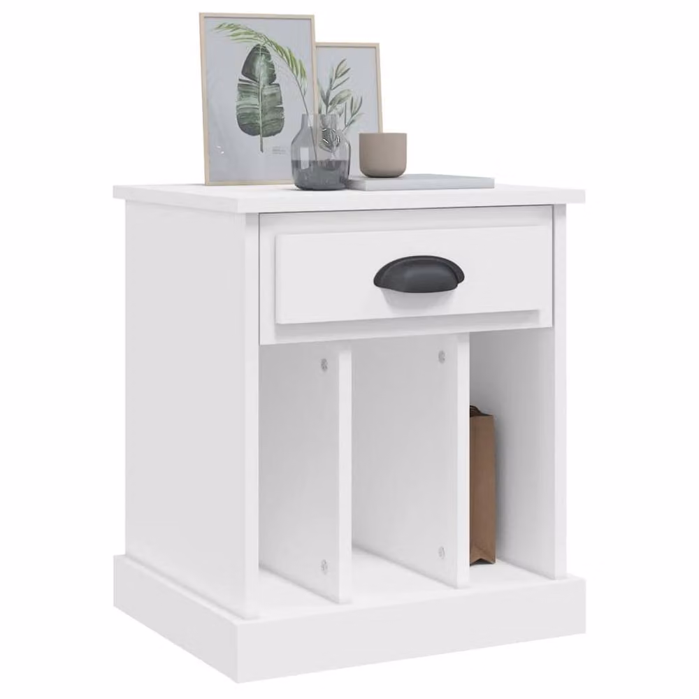 Berkfield Home Elegant Bedside Cabinet in White, W/D/H: 43 x 36 x 50 cm – 2