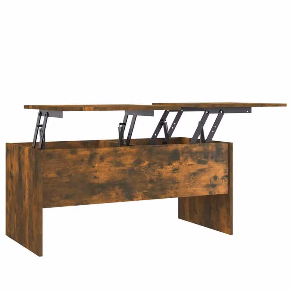 Berkfield Home Modern Rectangular Coffee Table in Smoked Oak Brown, W/D/H: 102 x 50.5 x 46.5 cm – 2