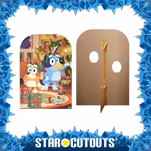 Star Cutouts SC4536 Bluey Christmas Stand-In Cardboard Cutout, Blue and Multicolour, Height: 131 cm – 4