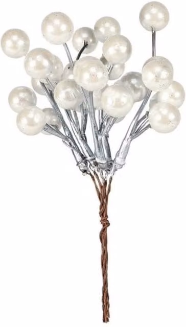 KDMD Winter Wonderland White Berry Bunch, 5 Pack, H: 14 cm