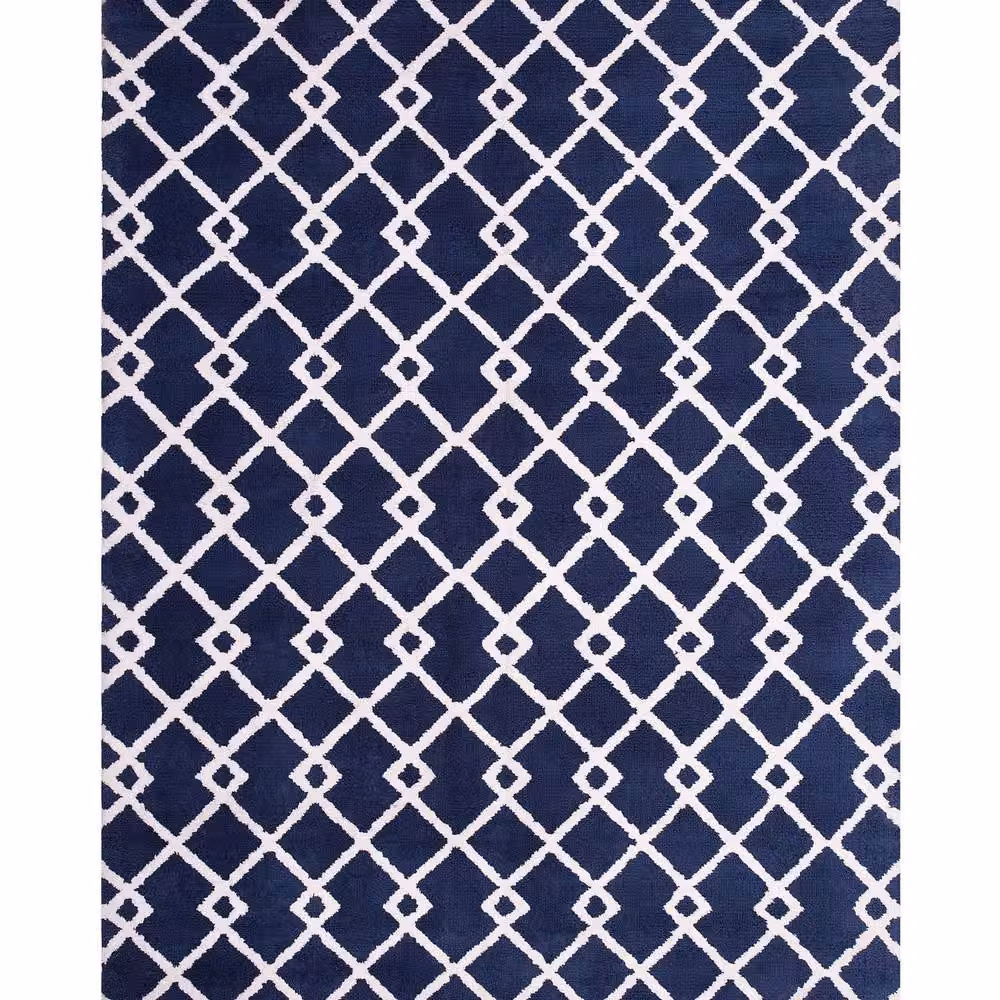 Wyld and Coco Azure Geometric Hand-Tufted Polyester Area Rug in Blue, W: 140 cm, L: 200 cm – 2
