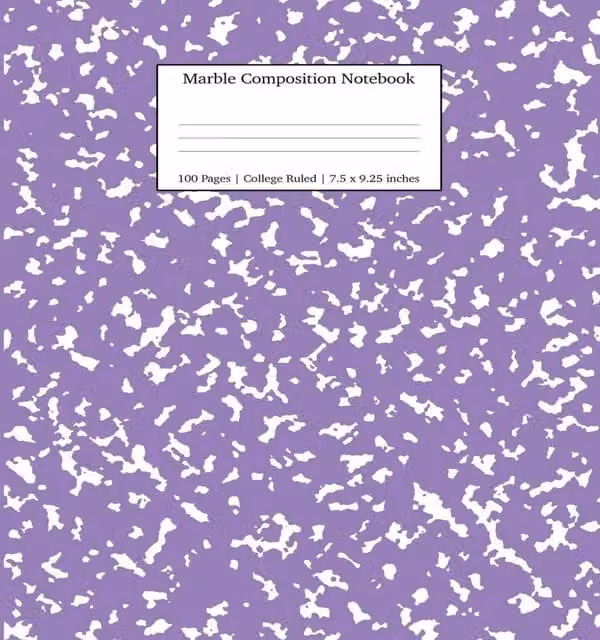 Young Dreamers Press Lavender Marble Composition Notebook, College Ruled, Purple and Multicolour