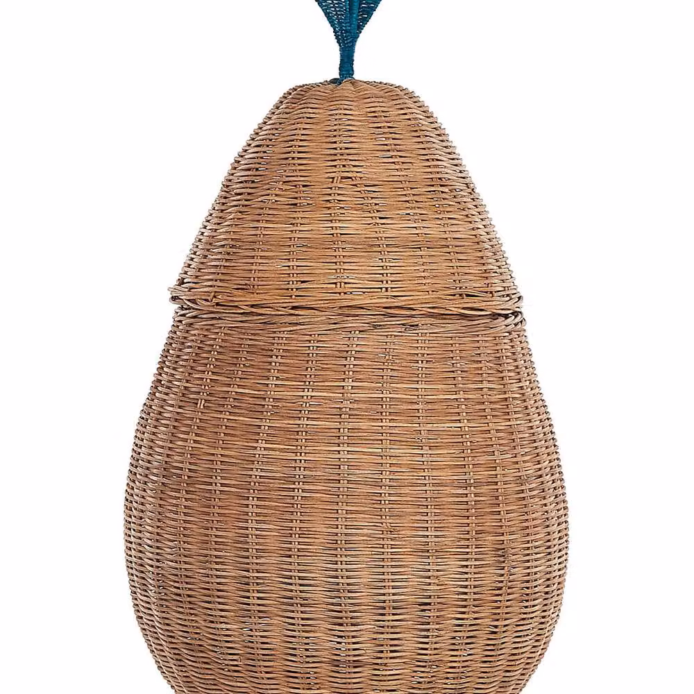Wyld and Coco Pear-Shaped Rattan Toy Hamper in Natural Beige and Brown Wicker – 2