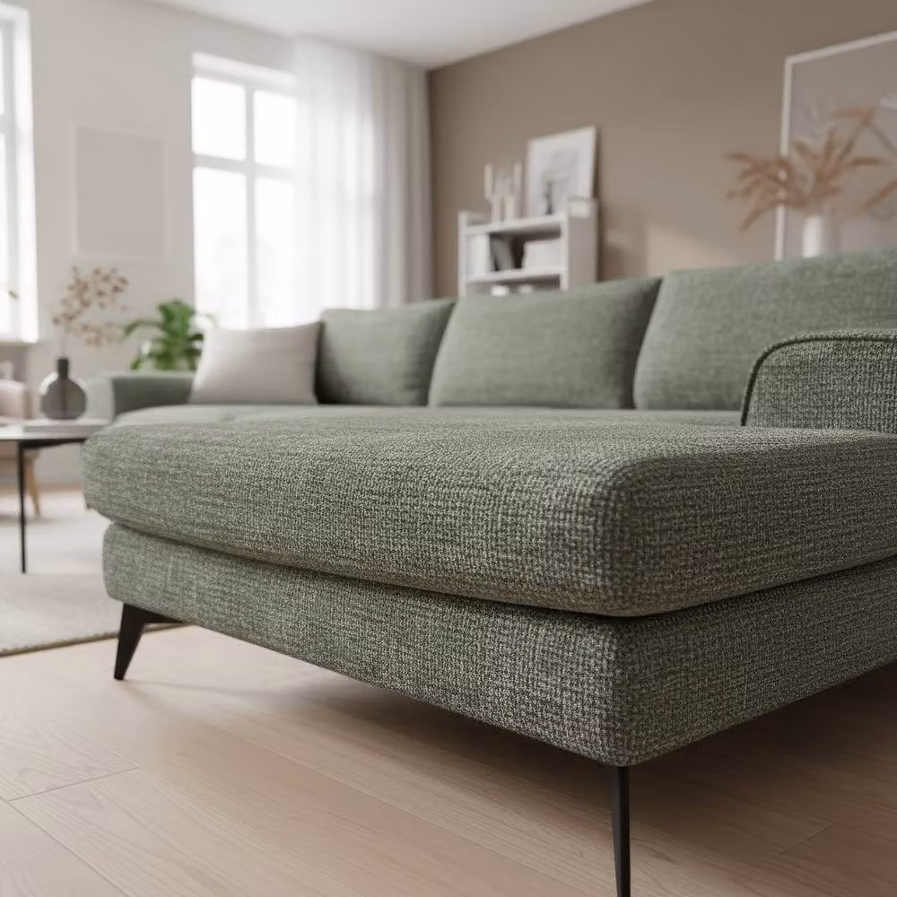 Abakus Direct Venice Chenille L-Shaped Corner Sofa in Green, Right Hand Facing, W/D/H: 289 x 146 x 81 cm – 2