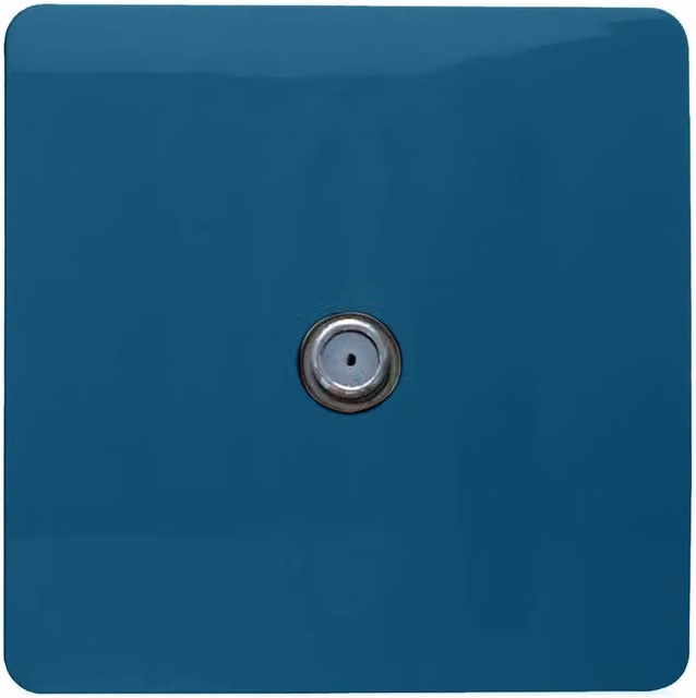 Trendi Switch 1 Gang Male F-Type Satellite Television Socket in Ocean Blue