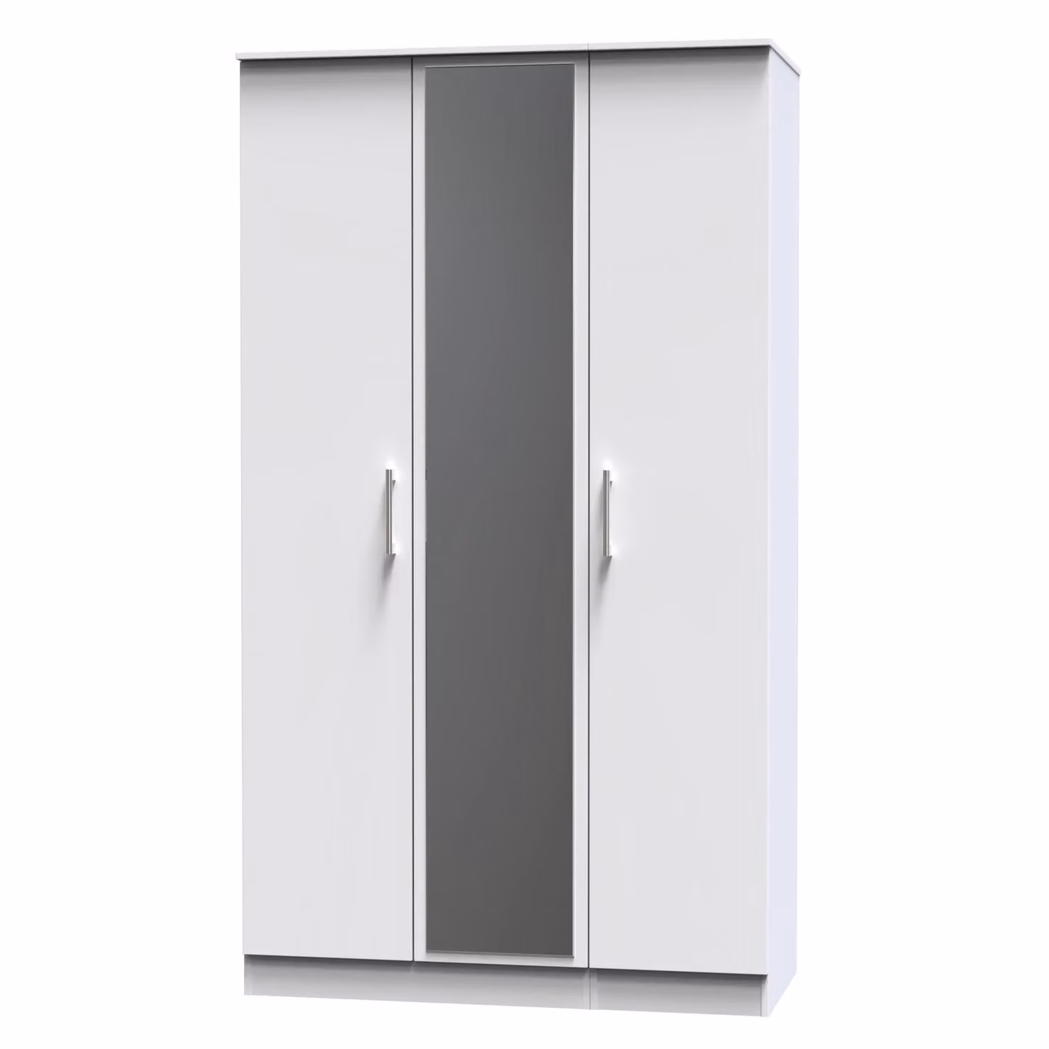 Ready Assembled 2 U Cornwall Tall Triple Mirror Wardrobe in White – 2