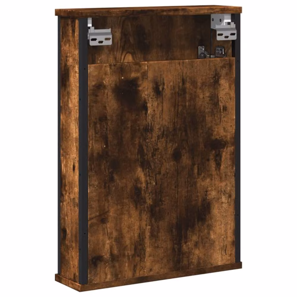 Berkfield Home Smoked Oak Bathroom Mirror Cabinet in Brown, W/D/H: 42 x 12 x 60 cm – 6
