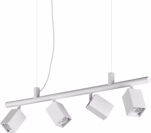 Netlighting Dynamite Square Bar Pendant Ceiling Light in White with 4x GU10 Adjustable Downlights