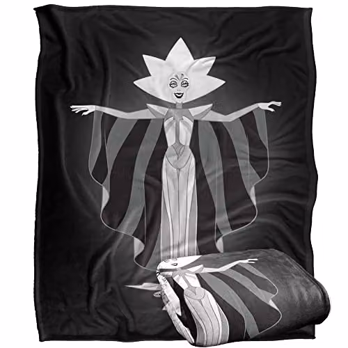 Trevco Steven Universe White Diamond Super Soft Fleece Throw Blanket, White, W: 152 cm, D: 127 cm