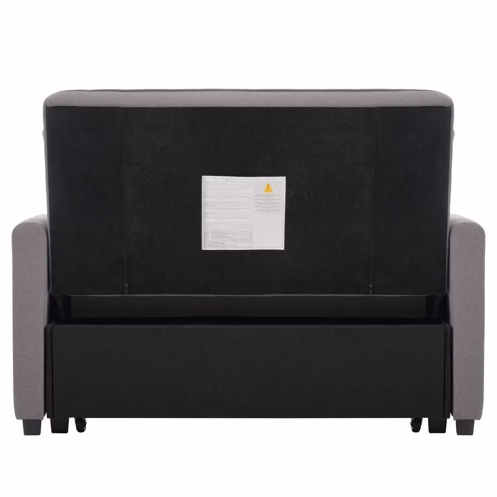 ModernLuxe Multifunctional Folding Daybed and Sofa Bed with Adjustable Backrest in Dark Grey, W: 127.0 cm, D: 57.0 cm, H: 94.0 cm – 6