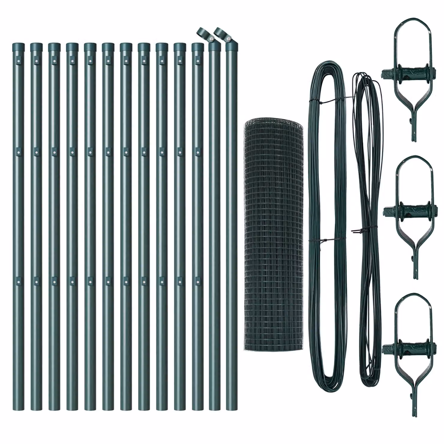 Berkfield Home Green Steel Welded Wire Fence with 13 Posts, W: 0.4 m, L: 25 m – 2