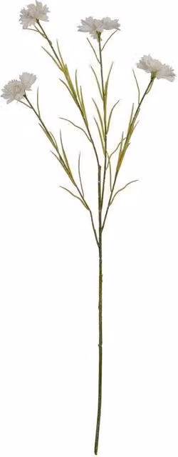 Lemon Pavilion White Cornflower Artificial Stem, W/D/H: 20 x 20 x 77 cm
