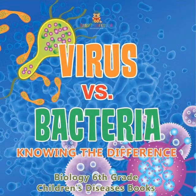 Baby Professor Virus vs. Bacteria Knowing the Difference Biology Educational Book for 6th Grade Students, Multicolour