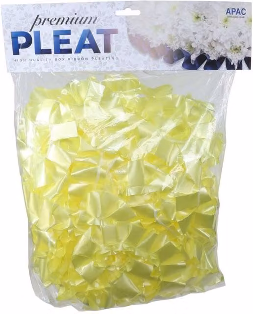 KDMD Premium Light Yellow Pleat Ribbon, Width: 5 cm, Length: 10 m