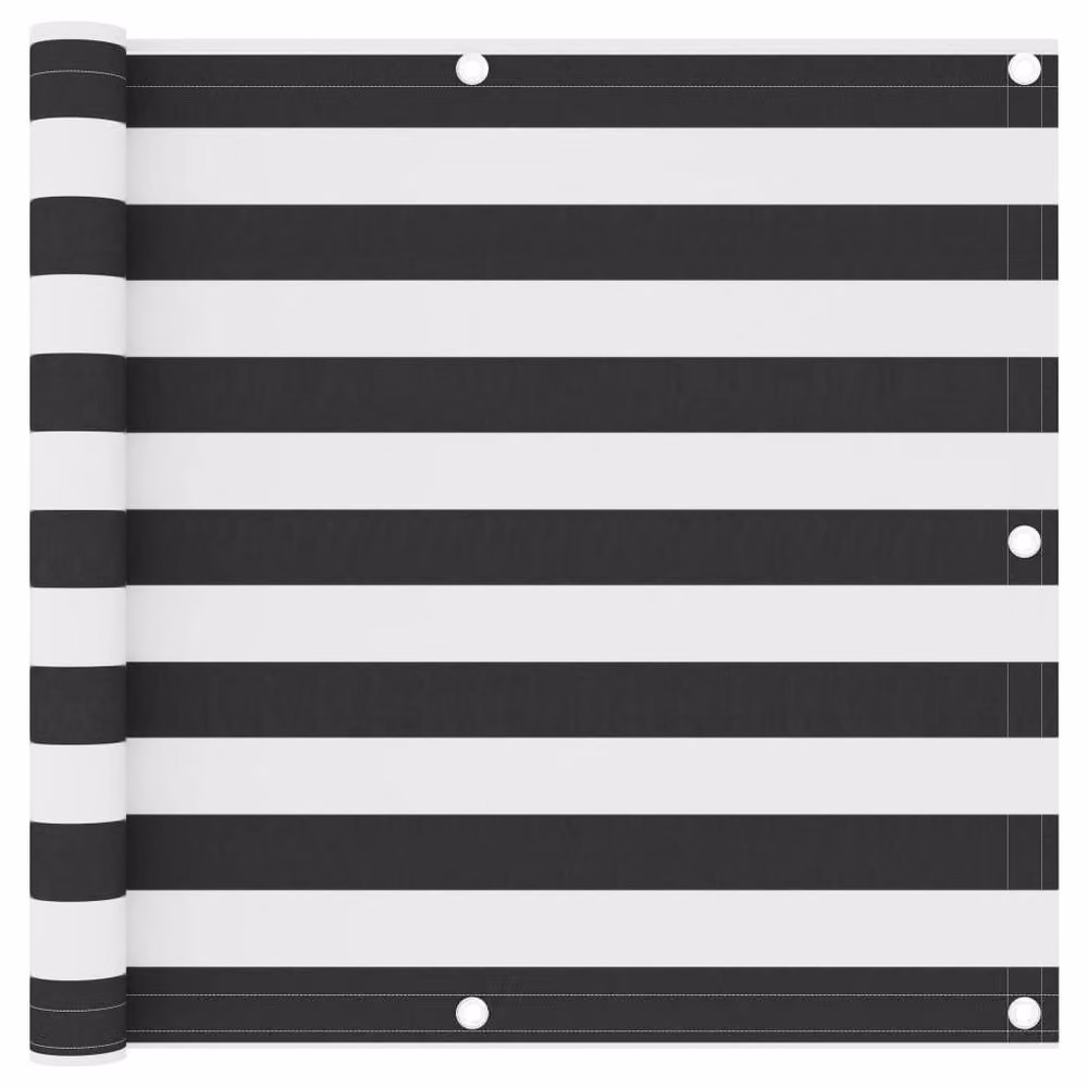 Berkfield Home Balcony Screen in Anthracite and White Oxford Fabric, W: 90 cm, H: 500 cm – 2