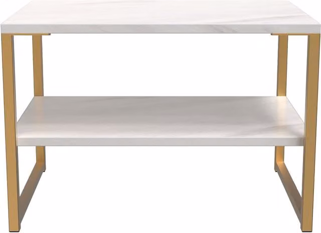 Ready Assembled 2 U Tamworth Lamp Table in Off-White and Gold