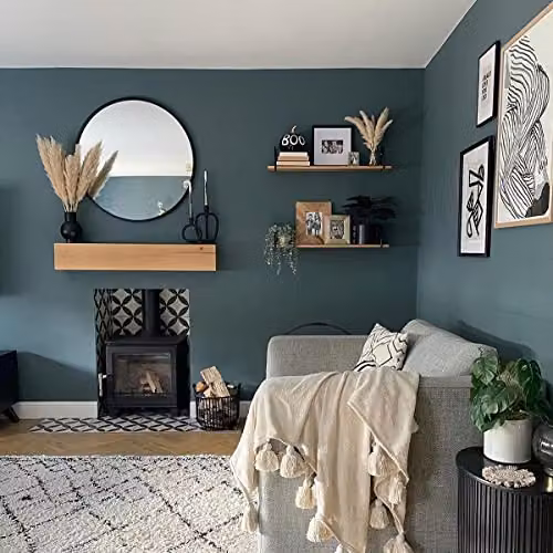 Melody Maison Minimalist Round Black Wall Mirror W/D/H: 80 x 80 x 1 cm – 3
