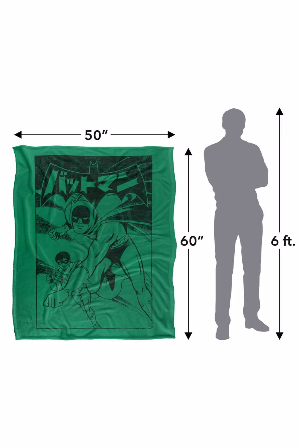Warner Bros. Batman Robin Kanji Run One Extra Large Silky Touch Super Soft Polyester Throw Blanket in Multicolour and Green – 3