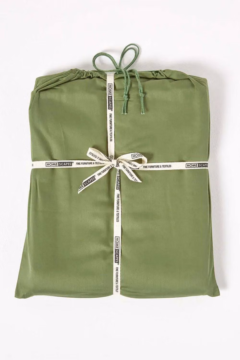 Homescapes Green Mako Sateen Cotton Duvet Cover Set, 400 TC, W: 180 cm x L: 200 cm – 2