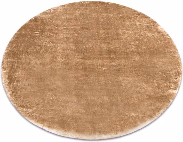 RugsX Lapin Round Faux Fur Rug in Beige and Grey, Diameter: 100 cm – 1