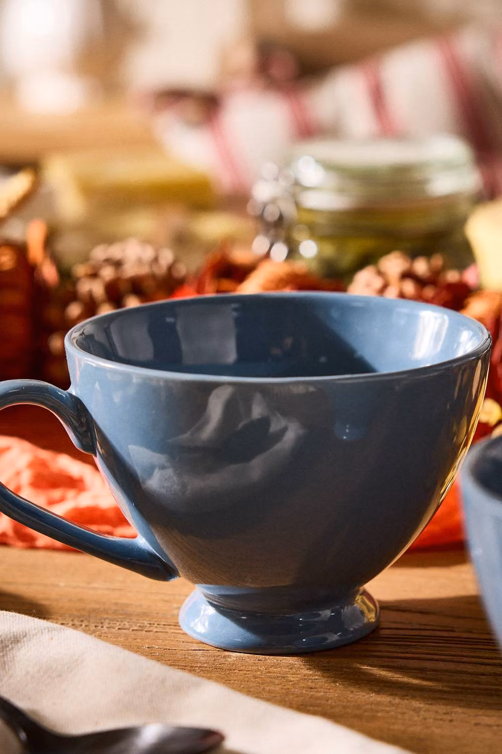 Dibor Montmartre Set of 12 Large French Blue Ceramic Tea Cups and Coffee Mugs – 3