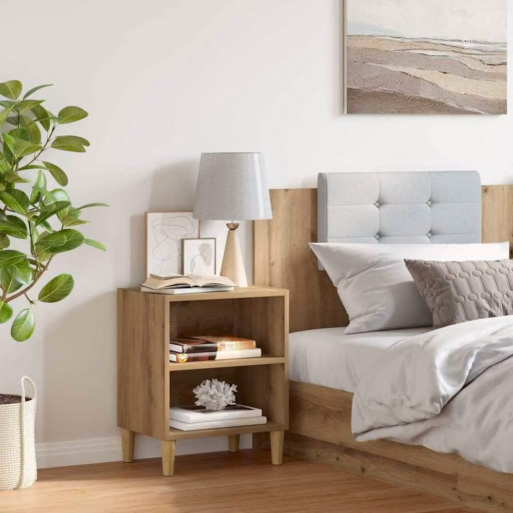 Berkfield Home Artisan Oak Bedside Cabinet in Brown, W/D/H: 40 x 30 x 50 cm – 3