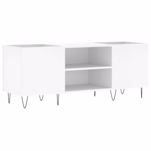 vidaXL Classic Record Cabinet in White MDF, W/D/H: 121 x 38 x 48 cm – 1