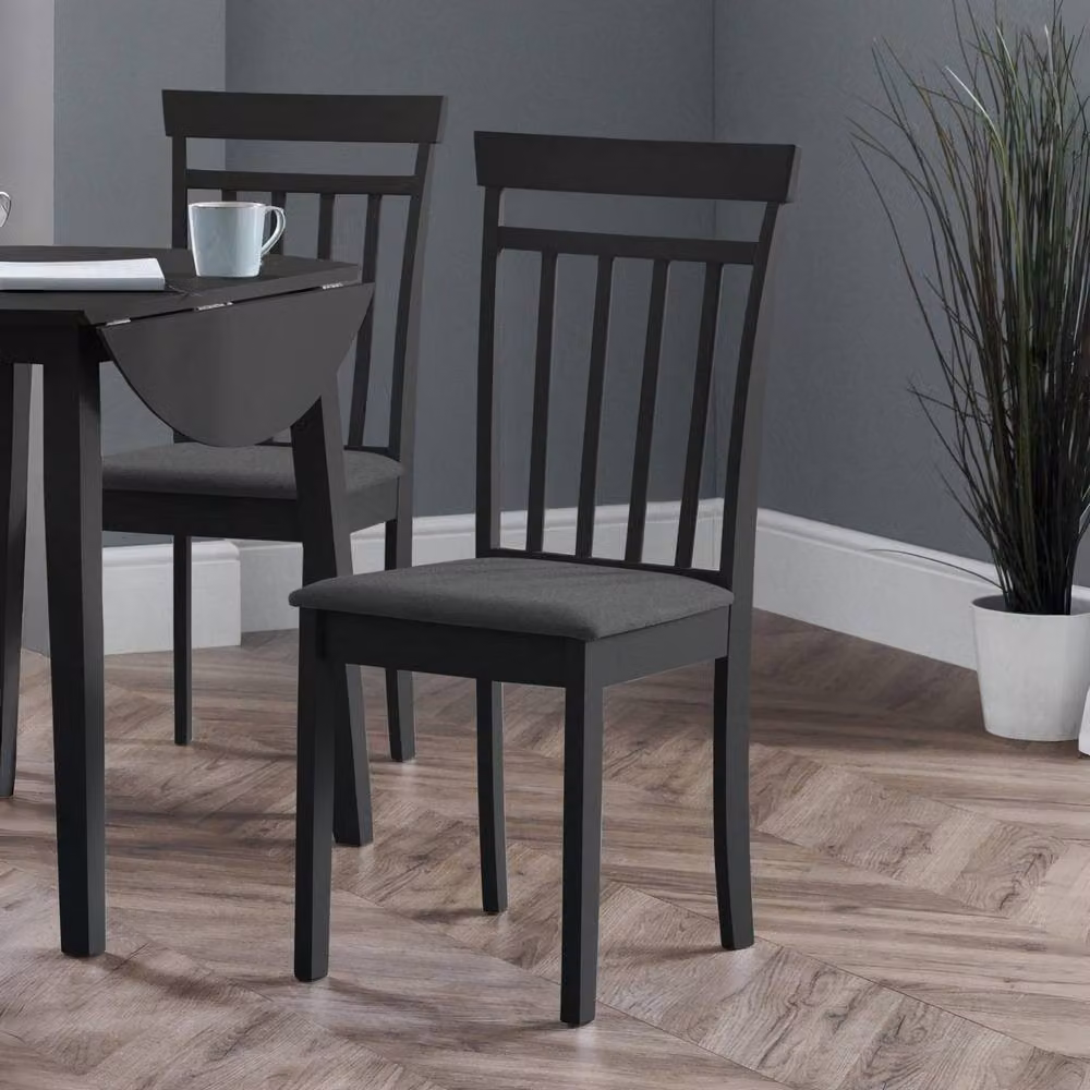 Cheshire Riverton Elegant Black Fabric Dining Chairs - Set of 2 – 3