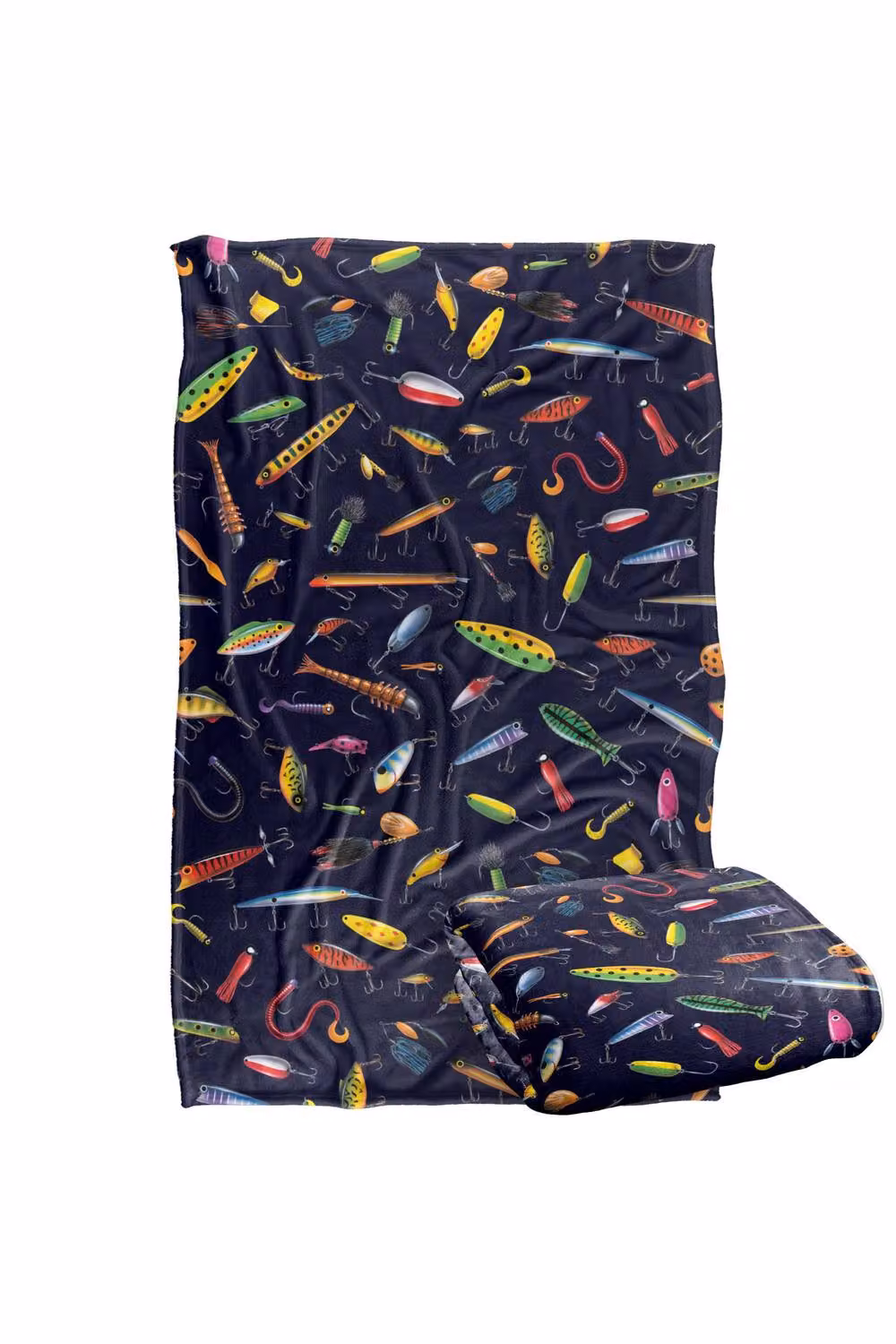 JQ Licensing Fishing Lures Pattern Super Soft Fleece Throw Blanket, Multicolour, W: 91 cm, D: 147 cm – 6