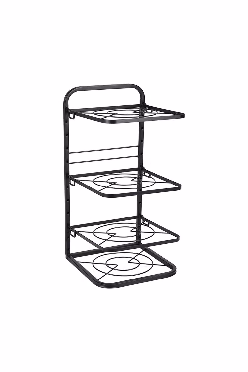 Living and Home 4-Tier Adjustable Standing Pot and Pan Organizer Rack in Black – 3
