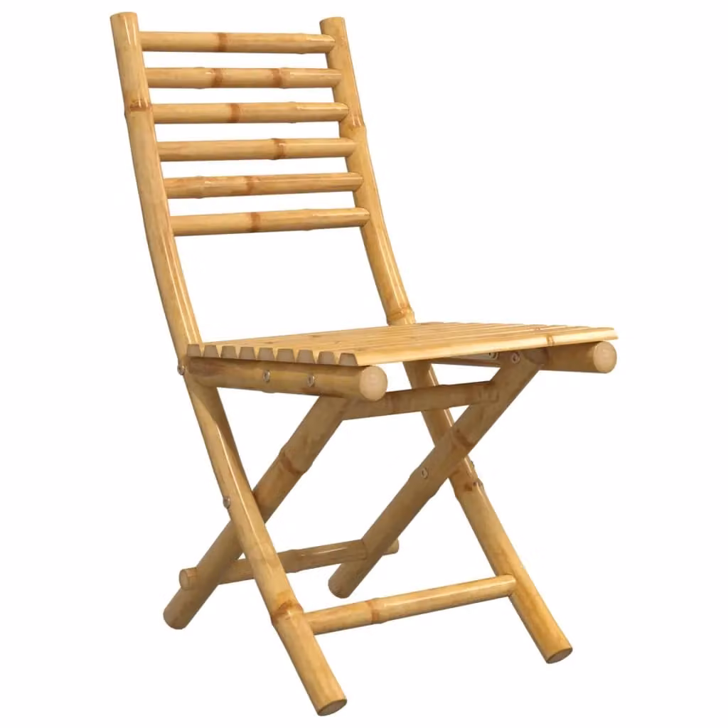 Berkfield Home Set of 4 Folding Bamboo Garden Chairs in Brown, W/D/H: 43 x 54 x 88 cm – 2