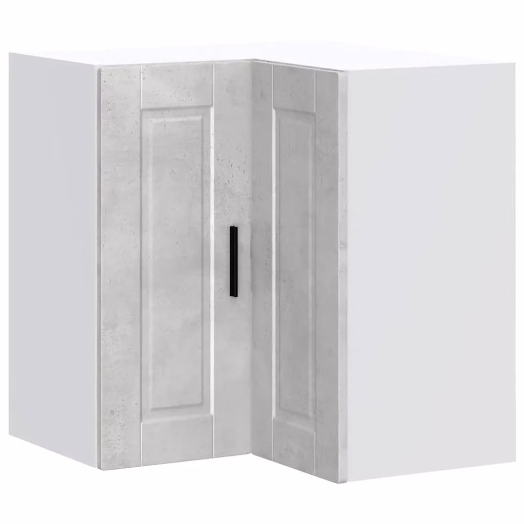 Berkfield Home Porto Modern Wall Mounted Kitchen Corner Cabinet in Matt Concrete Grey MDF