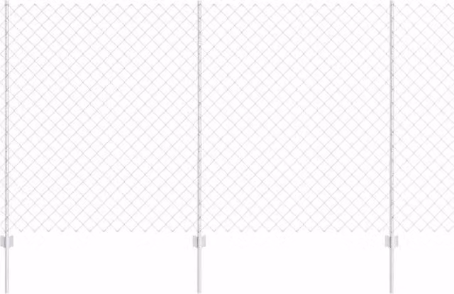 Berkfield Home Galvanised Steel Chain Link Fence with 20 U-Profile Posts, Silver, H: 140 cm, W: 10 m – 1