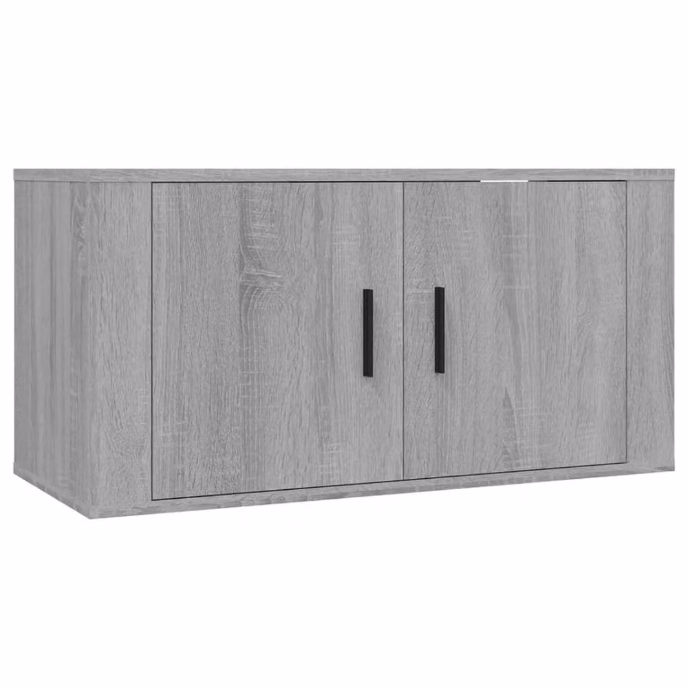 Berkfield Home Wall-mounted TV Cabinets, 2 Piece Set, Grey, W: 80 cm, D: 34.5 cm, H: 40 cm – 3