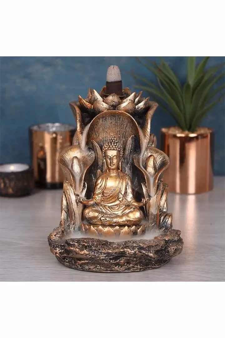 KDMD Bronze Buddha Backflow Incense Burner in Metal – 3