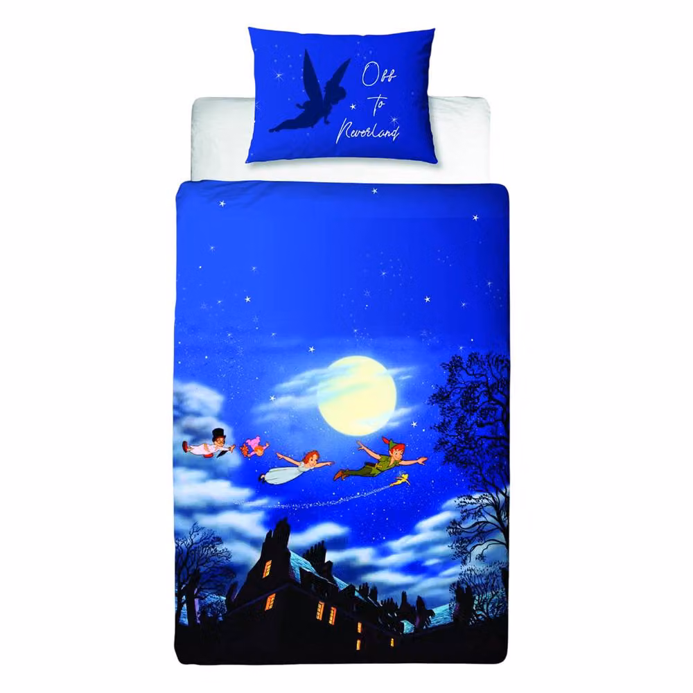 Peter Pan Reversible Blue Childrens Duvet Cover and Pillowcase Set, W/D/H: 90 x 200 cm – 2