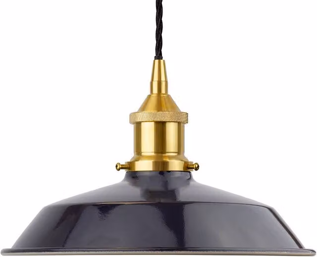 SE Home Trinity Small Metal Pendant Light in Blue and Polished Brass