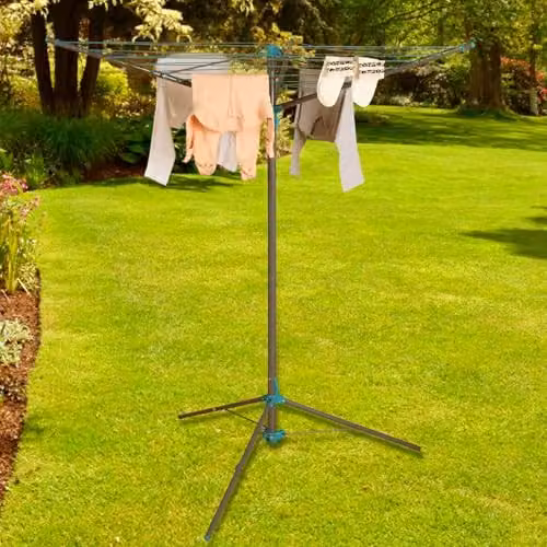 OHS 3 Arm Steel Rotary Washing Line with Tripod in Grey – 2