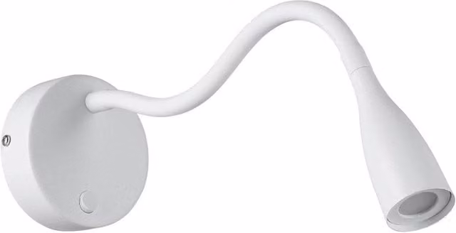 Loops Modern White LED Wall Light with Touch Control and Included Bulb