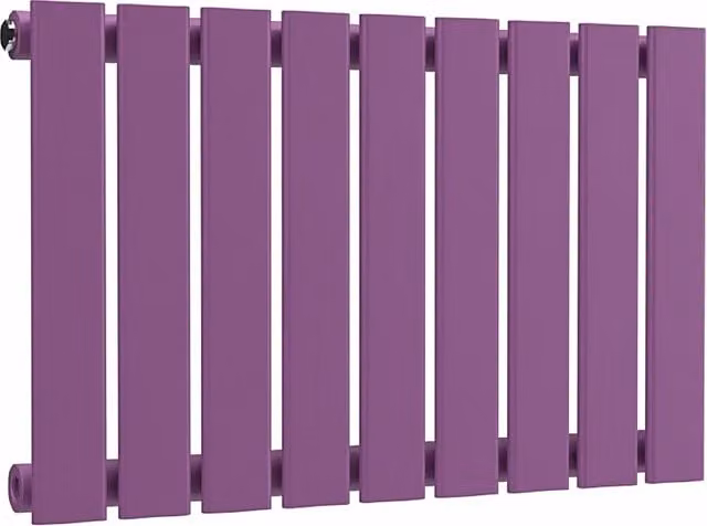 Lux Heat Single Flat Horizontal Steel Radiator in Purple, W: 630 mm, H: 400 mm
