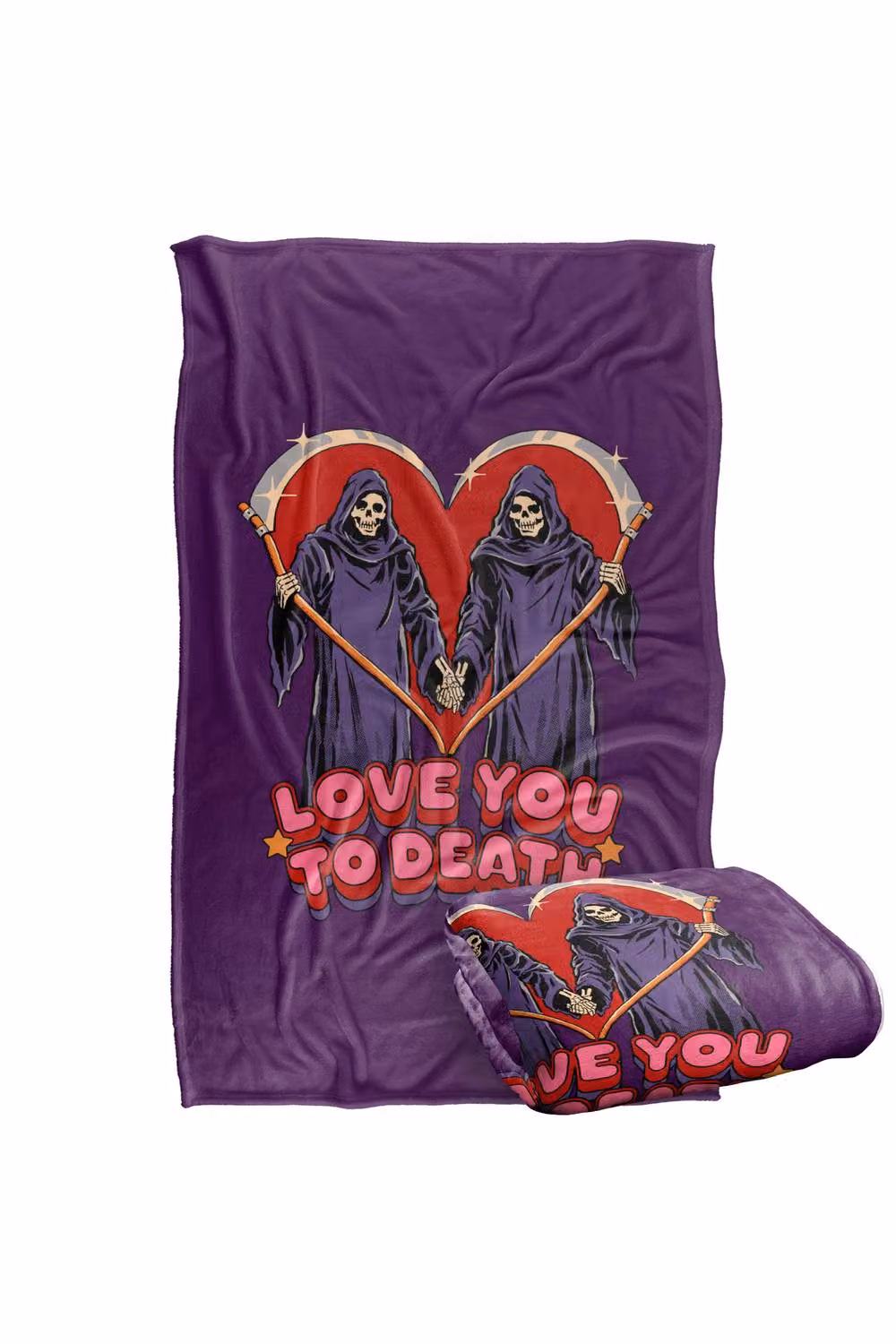 Steven Rhodes Love You To Death Super Soft Fleece Throw Blanket, Multicolour, W/D/H: 152 x 127 cm – 2