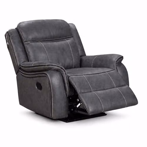 Furnishings For Less UK Tara Manual Reclining Armchair in Grey Leather Look Fabric
